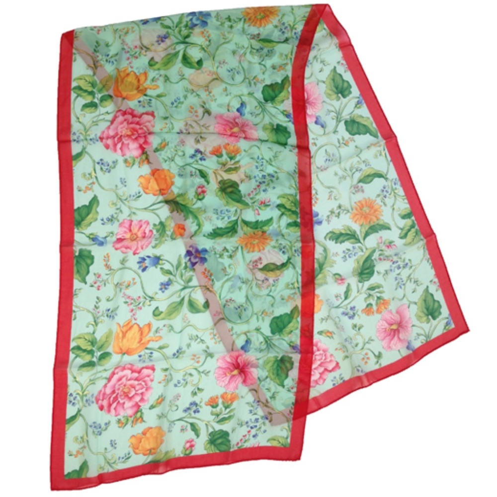 Beautiful Floral Silk Scarf